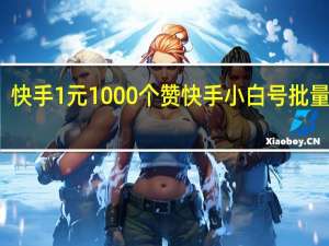 快手1元1000个赞 快手小白号批量购买