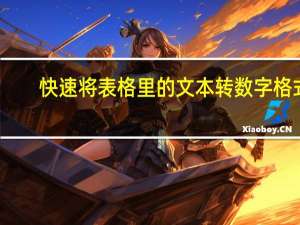 快速将表格里的文本转数字格式（表格文本格式转数值）