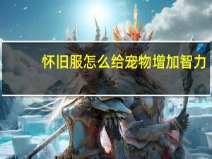 怀旧服怎么给宠物增加智力