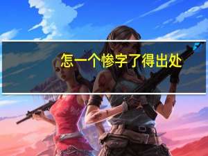 怎一个惨字了得出处