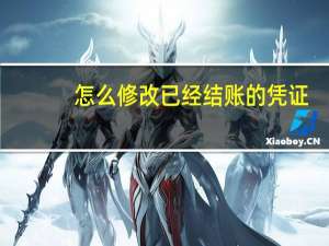 怎么修改已经结账的凭证