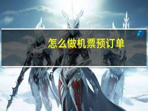怎么做机票预订单