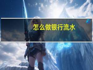 怎么做银行流水