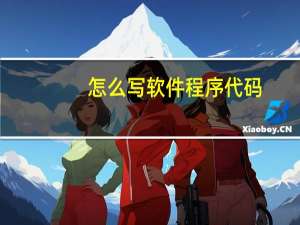 怎么写软件程序代码