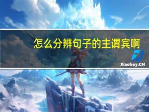 怎么分辨句子的主谓宾啊