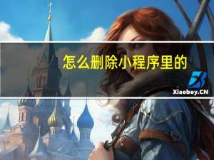 怎么删除小程序里的
