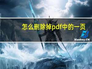 怎么删除掉pdf中的一页（如何删掉pdf中的一页）