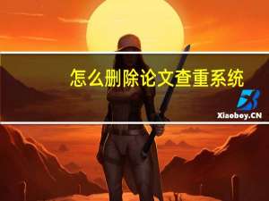 怎么删除论文查重系统