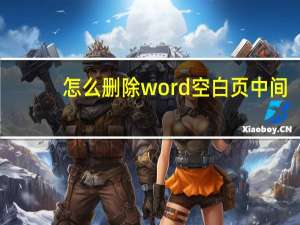 怎么删除word空白页 中间