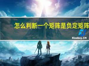 怎么判断一个矩阵是负定矩阵