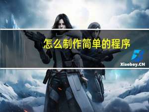 怎么制作简单的程序
