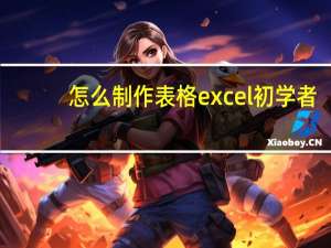 怎么制作表格excel初学者（怎么制作表格）