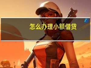 怎么办理小额借贷（网上小额贷款怎么办理）
