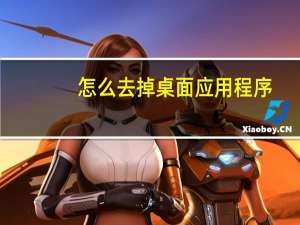 怎么去掉桌面应用程序