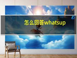 怎么回答whats up