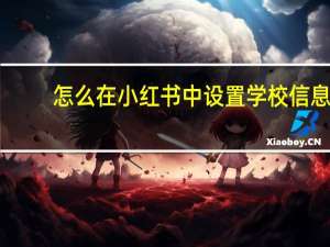 怎么在小红书中设置学校信息