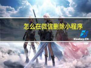 怎么在微信删除小程序
