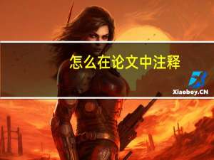 怎么在论文中注释