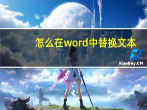 怎么在word中替换文本