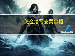 怎么填写支票金额