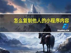 怎么复制他人的小程序内容
