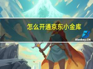 怎么开通京东小金库