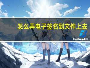 怎么弄电子签名到文件上去（怎么弄电子签名）