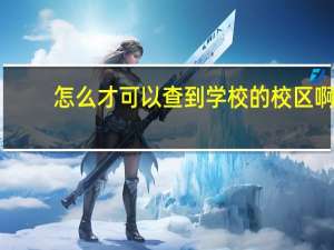 怎么才可以查到学校的校区啊