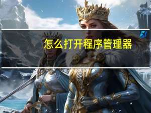 怎么打开程序管理器