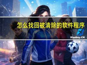 怎么找回被清除的软件程序