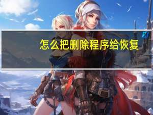 怎么把删除程序给恢复