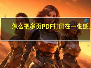 怎么把多页PDF打印在一张纸上
