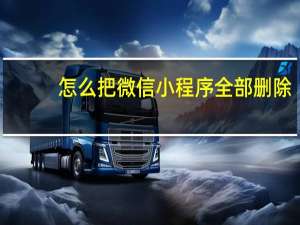 怎么把微信小程序全部删除