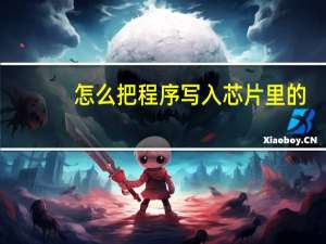 怎么把程序写入芯片里的