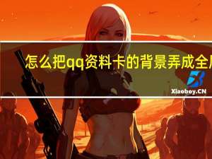 怎么把qq资料卡的背景弄成全屏（qq资料卡怎么设置全屏背景）