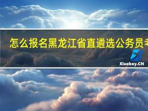 怎么报名黑龙江省直遴选公务员考试