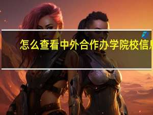 怎么查看中外合作办学院校信息