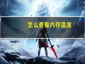 怎么查看内存温度