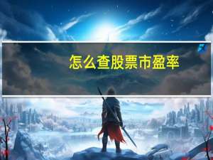 怎么查股票市盈率