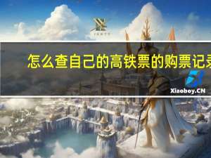 怎么查自己的高铁票的购票记录