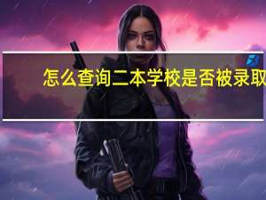 怎么查询二本学校是否被录取