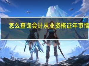 怎么查询会计从业资格证年审情况