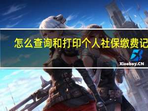怎么查询和打印个人社保缴费记录
