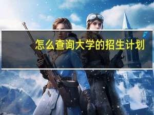 怎么查询大学的招生计划