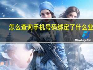 怎么查询手机号码绑定了什么业务（怎么查询手机号码绑定了什么）
