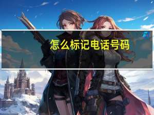 怎么标记电话号码