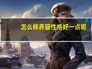 怎么样养猫性格好一点呢