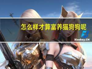 怎么样才算富养猫狗狗呢