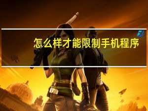 怎么样才能限制手机程序