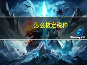 怎么核定税种